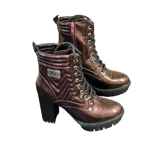 Guess GBG Los Angeles Womens Sellia Platform Combat Laceup Zipper Boot Size 5.5M - Picture 1 of 12